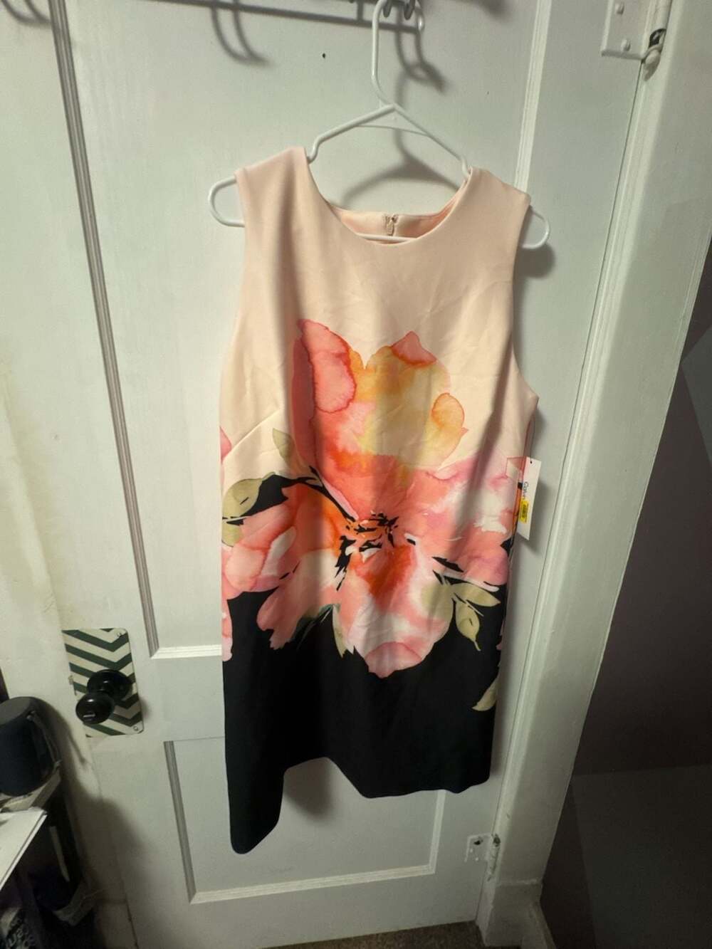 Calvin Klein Women's Sleeveless Crew Neck Floral Sheath Dress Size 14